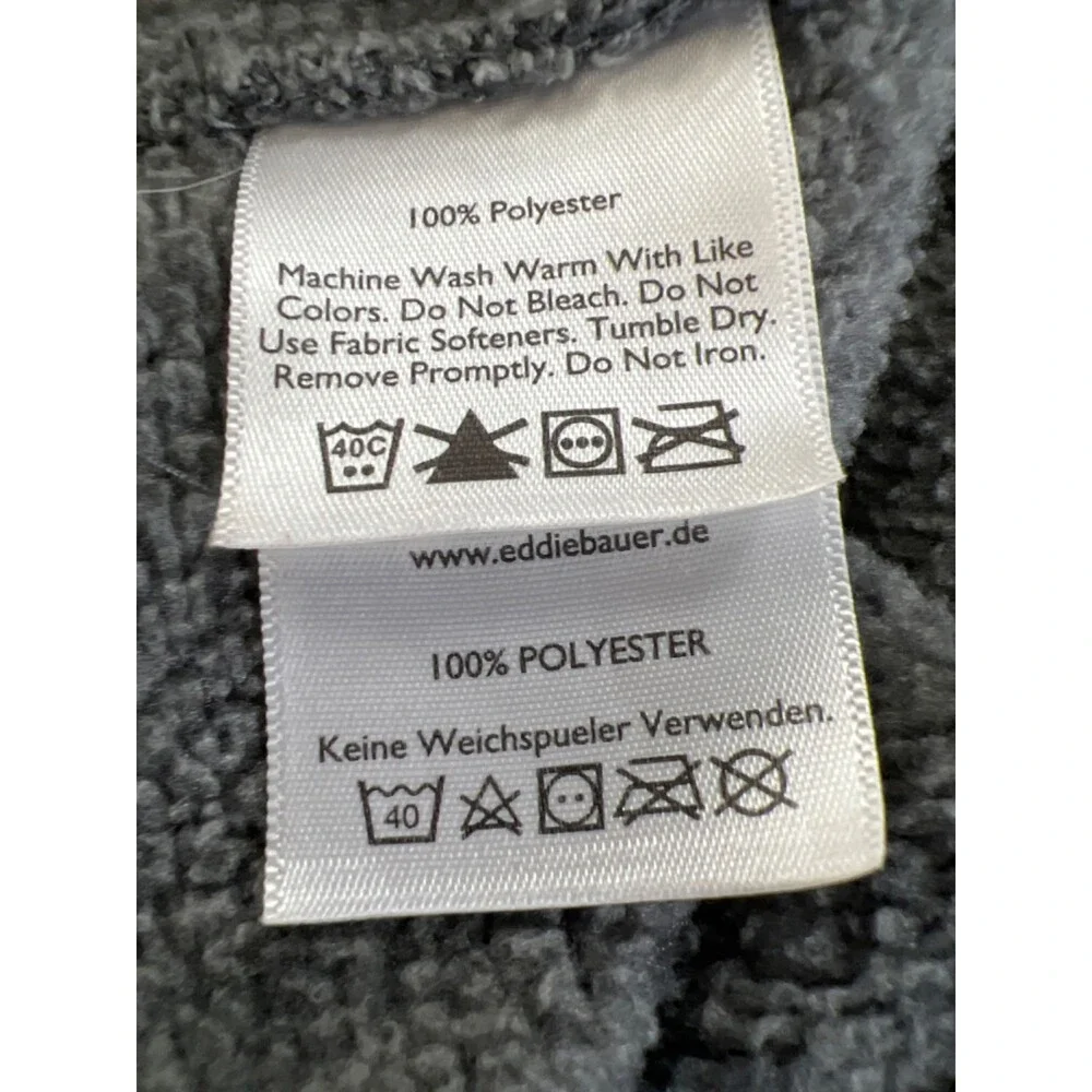 Eddie Bauer Men's Gray 1/4 Zip Pocket Front Long Sleeve Pullover Sweater - S